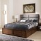 Baxton Studio Macey Grey Upholstered Walnut Finished King Size Storage Platform Bed 146-8196 - alternate 6